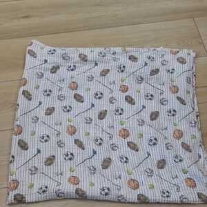 Mud Pie Sports Football Bball Unisex Swaddle blanket 100% Cotton 48×48
